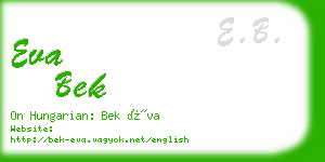 eva bek business card